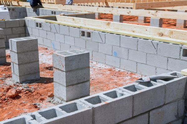 Cement Block Installation in Galveston